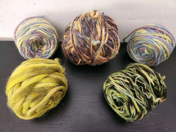 Mix Other - Luxury Yarn Lot Bulky Handspun Style Wool Blend Textured Variegated Mix